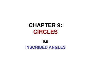 CHAPTER 9: CIRCLES