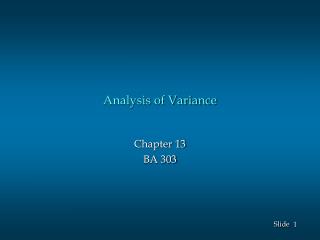 Analysis of Variance