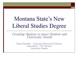 Montana State’s New Liberal Studies Degree