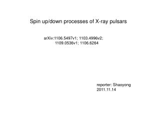 Spin up/down processes of X-ray pulsars