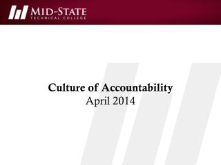 Culture of Accountability April 2014