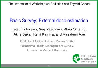 Basic Survey: External dose estimation