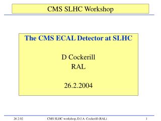 CMS SLHC Workshop