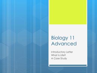 Biology 11 Advanced