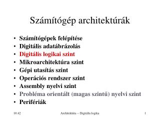 Számítógép architektúrák