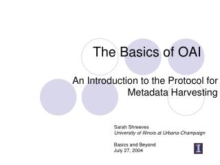 The Basics of OAI