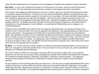 Successful treatment of behavioural symptoms in severe dementia: the use of morphine