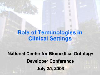 Role of Terminologies in Clinical Settings