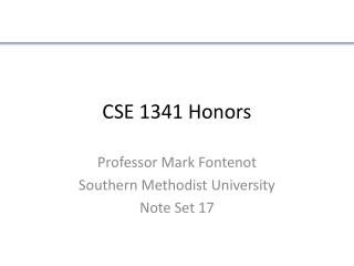 CSE 1341 Honors