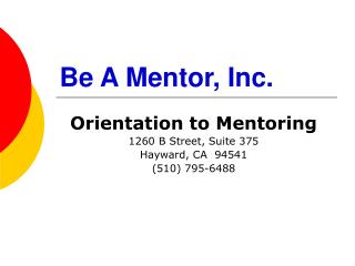 Be A Mentor, Inc.