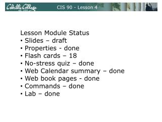 CIS 90 - Lesson 4