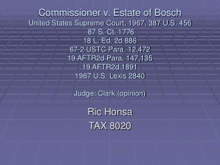 Ric Honsa TAX 8020