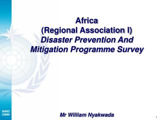 Africa (Regional Association I) Disaster Prevention And Mitigation Programme Survey