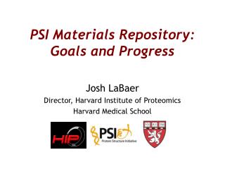 PSI Materials Repository: Goals and Progress