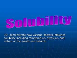 Solubility