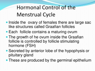 Hormonal Control of the Menstrual Cycle