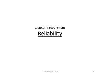 Chapter 4 Supplement Reliability