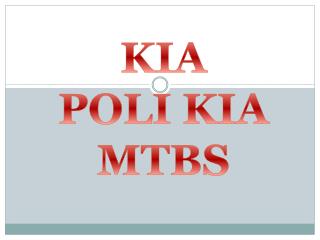 KIA POLI KIA MTBS