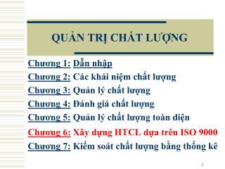 QUẢN TRỊ CHẤT LƯỢNG