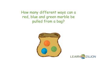 How many different ways can a red, blue and green marble be pulled from a bag?