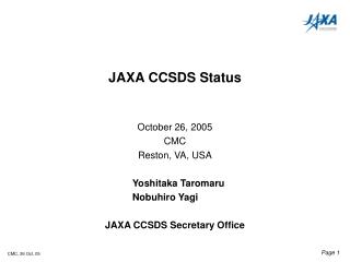 JAXA CCSDS Status