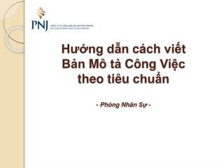 Hướng dẫn cách viết Bản Mô tả Công Việc theo tiêu chuẩn - Phòng Nhân Sự -