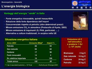 L’energia biologica