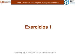 SIEER - Sistemas de Energia e Energias Renováveis