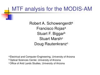 MTF analysis for the MODIS-AM