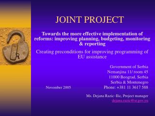 JOINT PROJECT