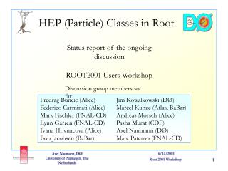 HEP (Particle) Classes in Root