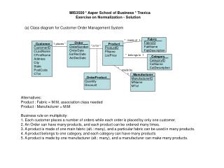 MIS3500 * Asper School of Business * Travica Exercise on Normalization - Solution