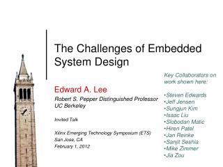 The Challenges of Embedded System Design