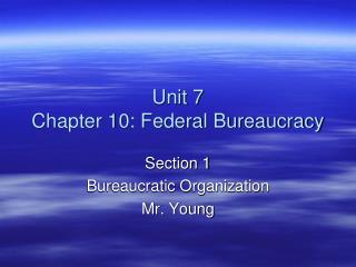 Unit 7 Chapter 10: Federal Bureaucracy