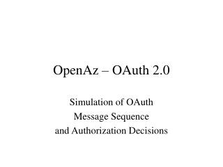 OpenAz – OAuth 2.0