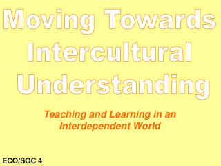 Moving Towards Intercultural Understanding