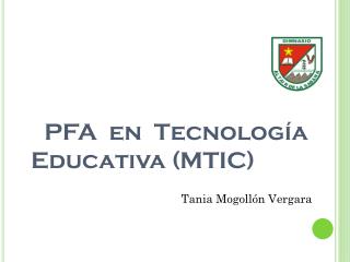 PFA  en  Tecnología Educativa (MTIC)