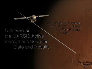 Overview of the MARSIS Active Ionospheric Sounder: 	Data and Results