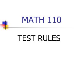 MATH 110