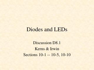 Diodes and LEDs