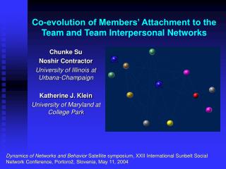 Co-evolution of Members’ Attachment to the Team and Team Interpersonal Networks