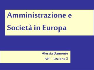 Amministrazione e Società in Europa