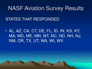 NASF Aviation Survey Results