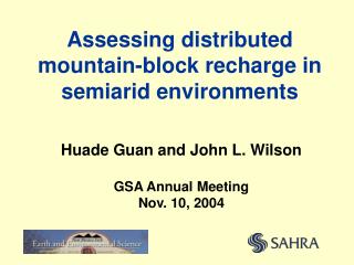 Assessing distributed mountain-block recharge in semiarid environments