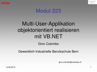 Modul 223 Multi-User-Applikation objektorientiert realisieren mit VB.NET