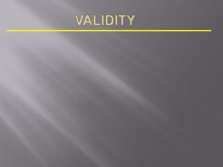 Validity
