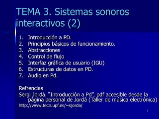 TEMA 3. Sistemas sonoros interactivos (2)