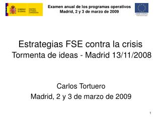 Estrategias FSE contra la crisis Tormenta de ideas - Madrid 13/11/2008