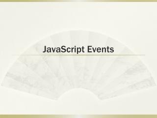 JavaScript Events