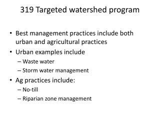 319 Targeted watershed program